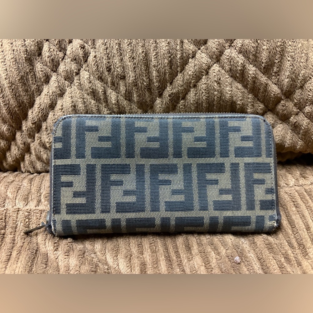 Fendi Monogram Canvas Long Zip Wallet